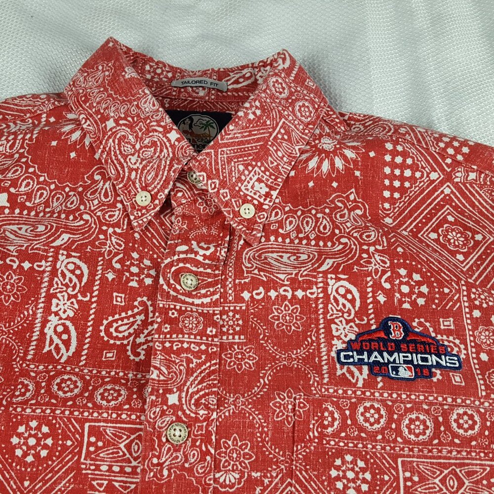 Reyn Spooner Boston Red Sox Aloha Bandana 2018 Championship Shirt Men's Small